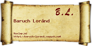 Baruch Loránd névjegykártya